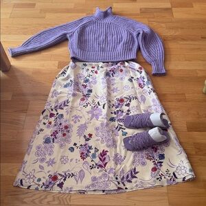 Gorgeous print silk skirt Ann Taylor